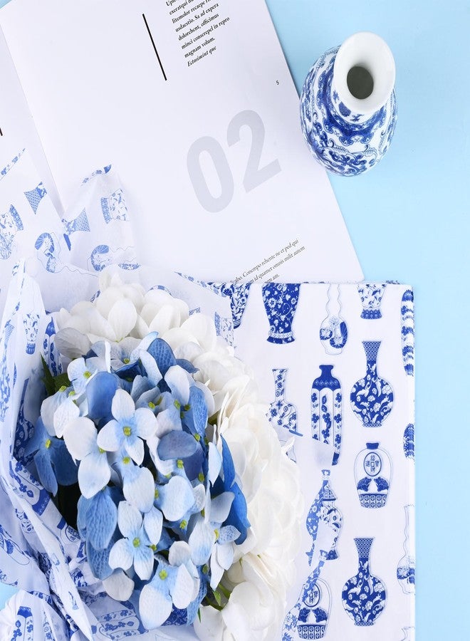 Bolsome 100 Sheets 20 * 14 Inches Chinoiserie Tissue Paper for Gift Wrapping Blue White Porcelain Patterned Tissue Paper for Gift Bags for Wedding Bridal Shower Xmas DIY Craft - Image 5